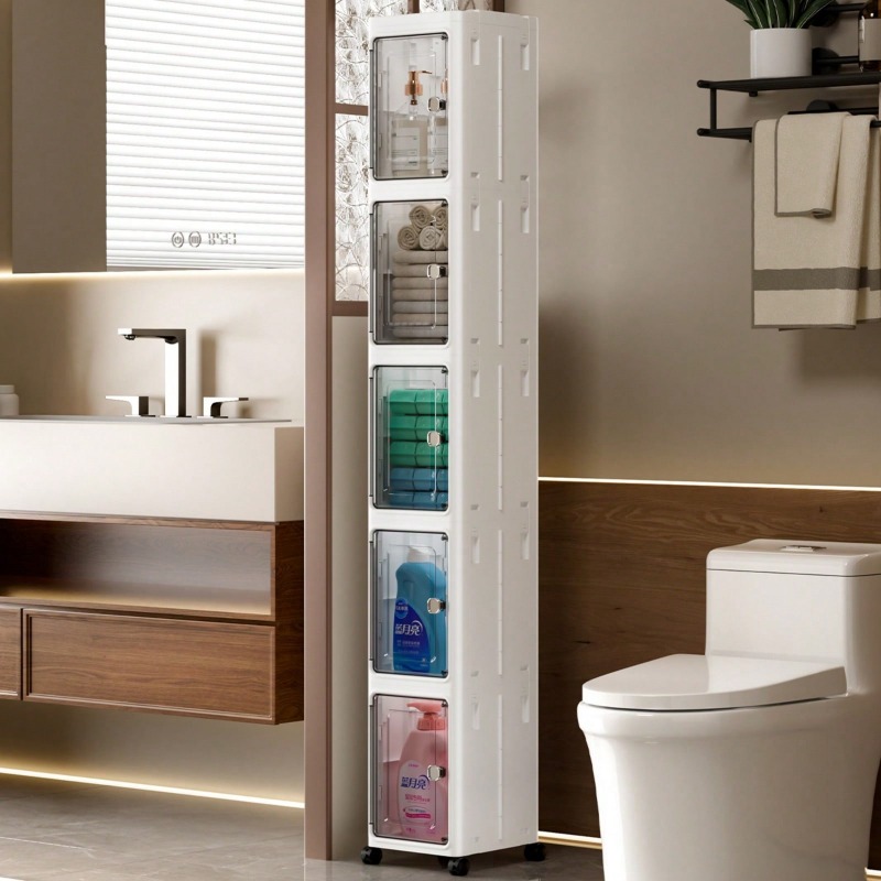 Home Goods Bathroom Cabinets - Mobiletto Salvaspazio a 5 Ripiani Pieghevole