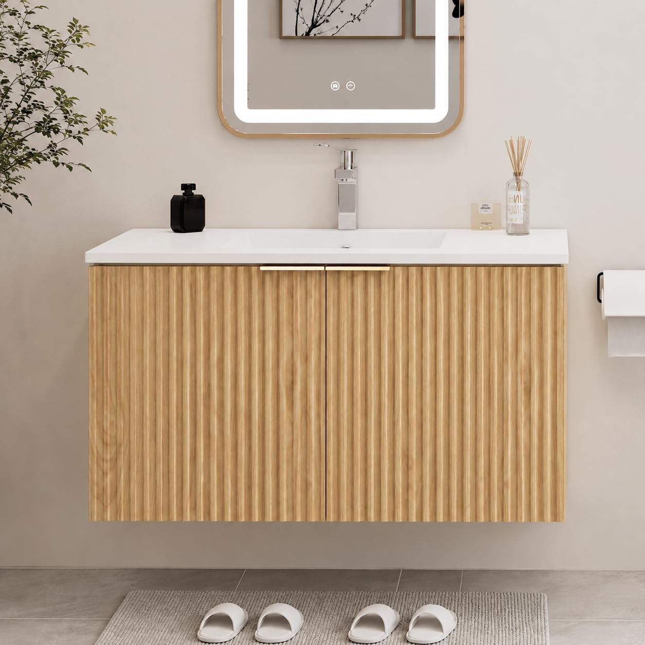 Home Design Bathroom - Mobile bagno moderno sospeso con ante