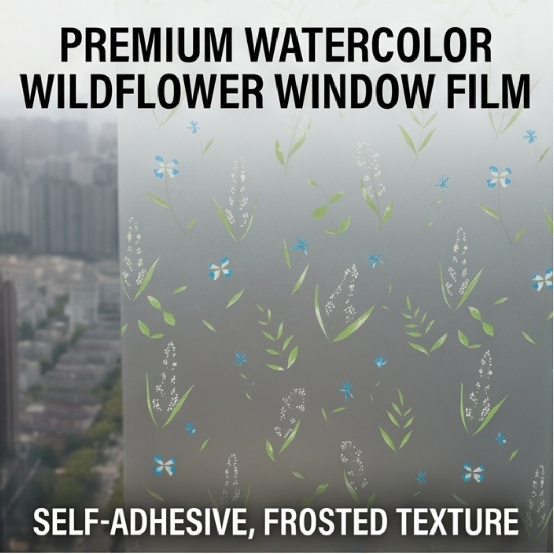 Home Bathroom Glass - Pellicola Adesiva per Finestre con Motivo