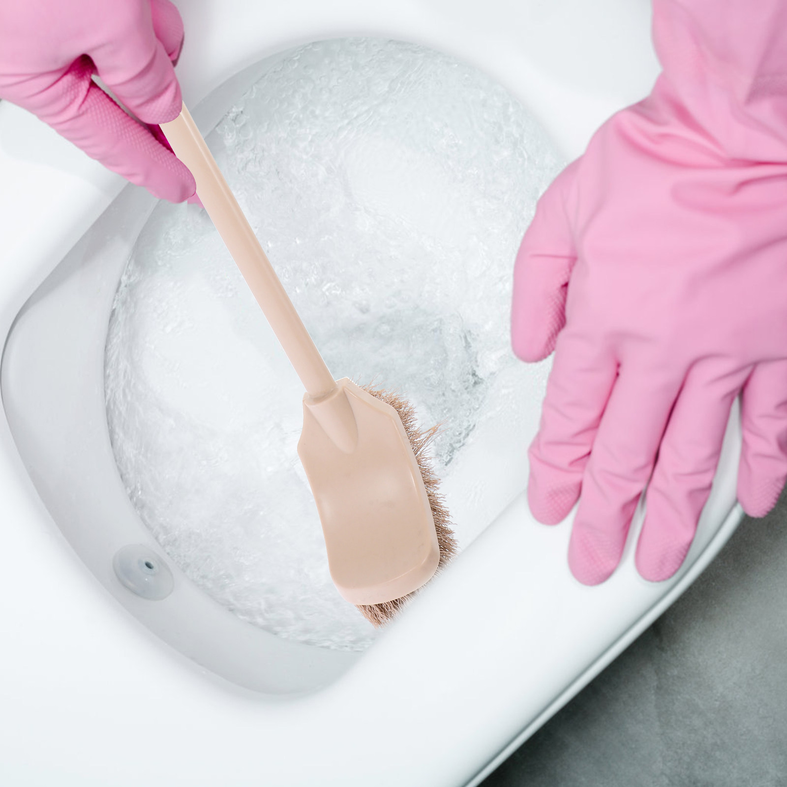 Home Bathroom Cleaning - Spazzola per WC con Manico Lungo