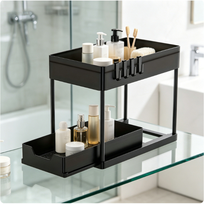 Home Goods Bathroom Cabinets - Organizzatore scorrevole a 2 livelli sotto