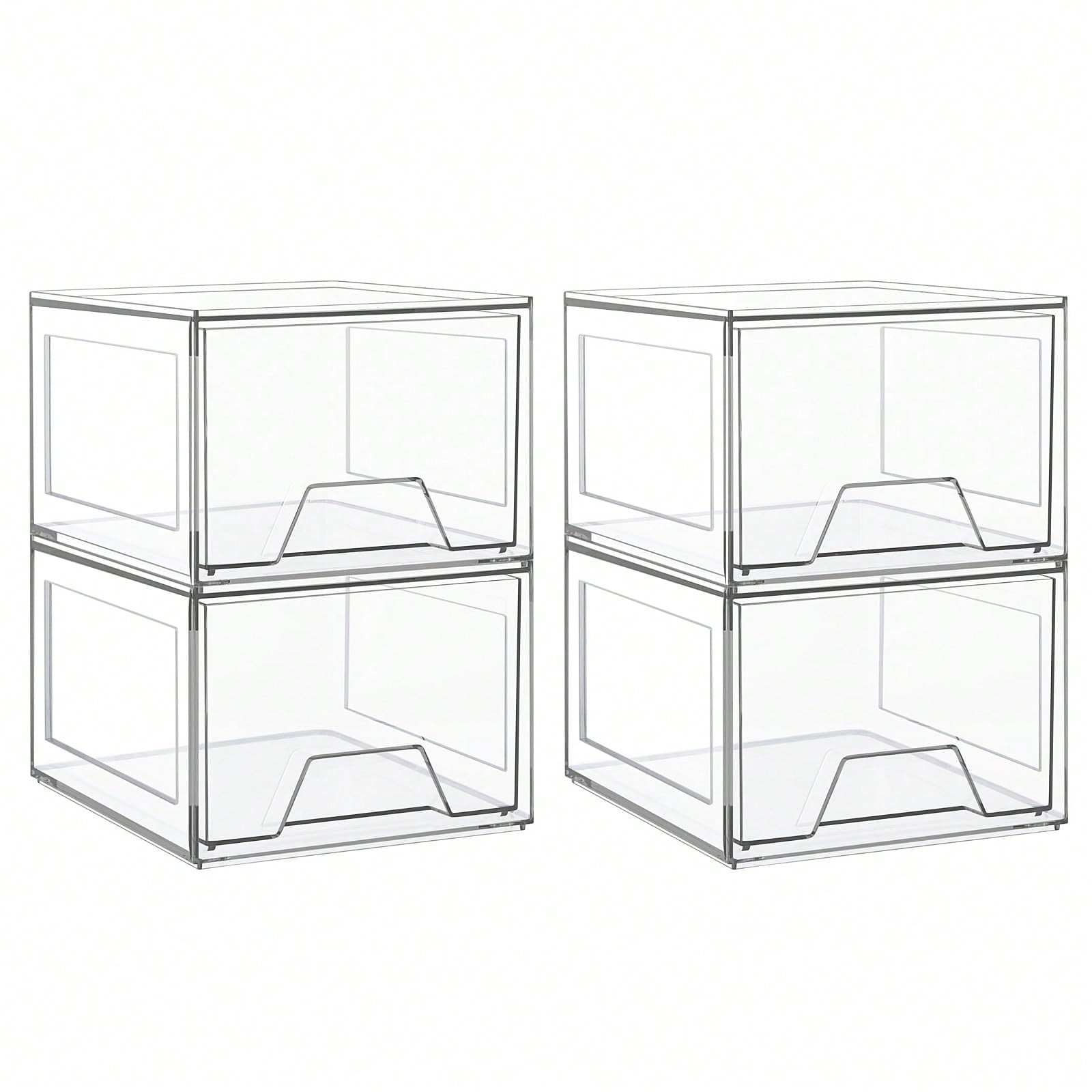 Home Goods Bathroom Cabinets - Organizzatore per trucchi impilabile da 2/4
