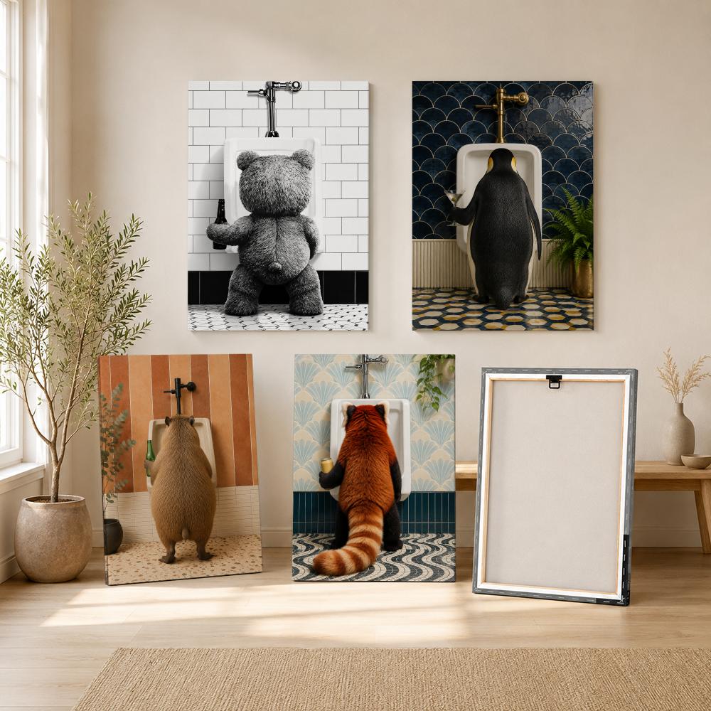 Home Bathroom Set - Orso di Peluche con Birra in