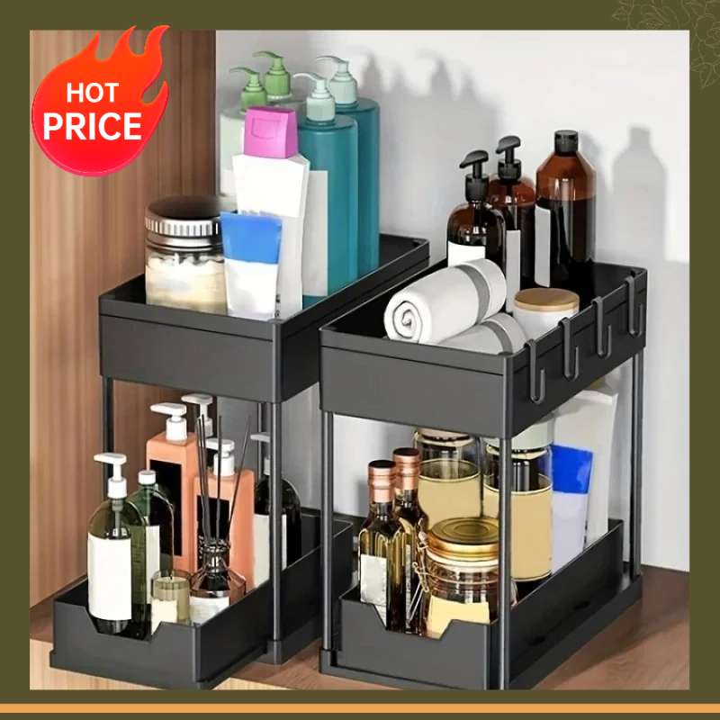Home Goods Bathroom Cabinets - Organizzatore a 2 livelli per sottolavello,