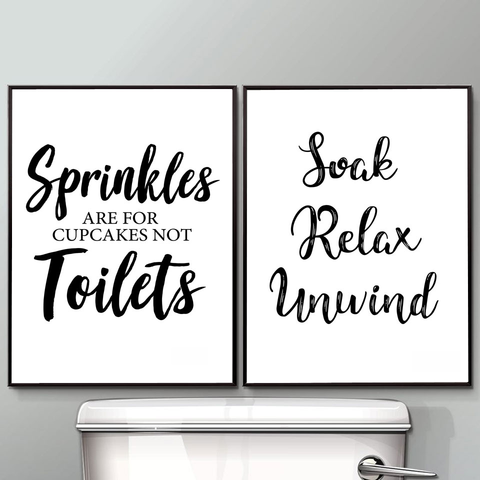Wall Art Canvas Painting Diver - Home Bathroom Rules recensione e prezzo