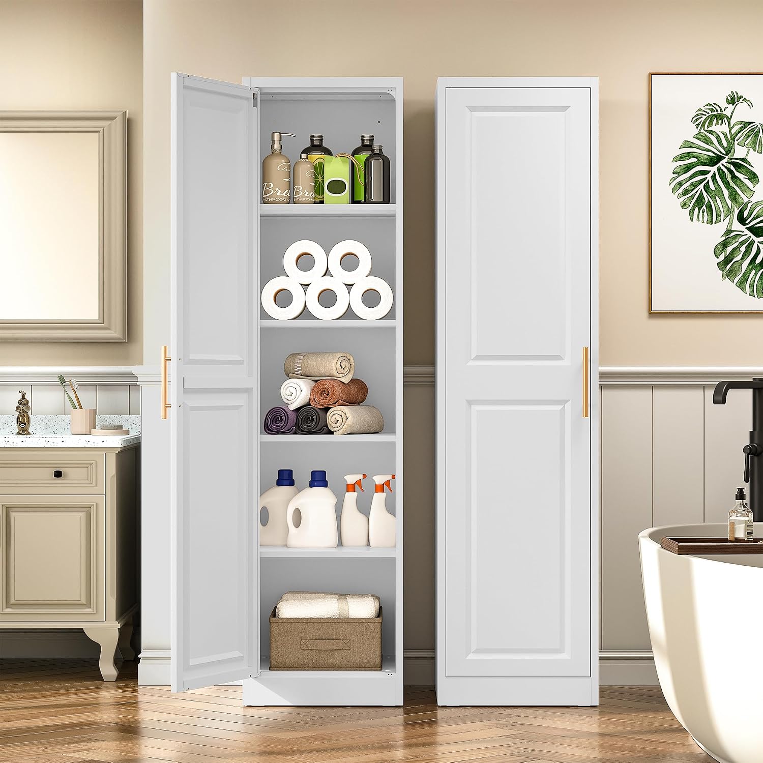 Armadio stretto alto con una p - Home Goods Bathroom Cabinets recensione e prezzo