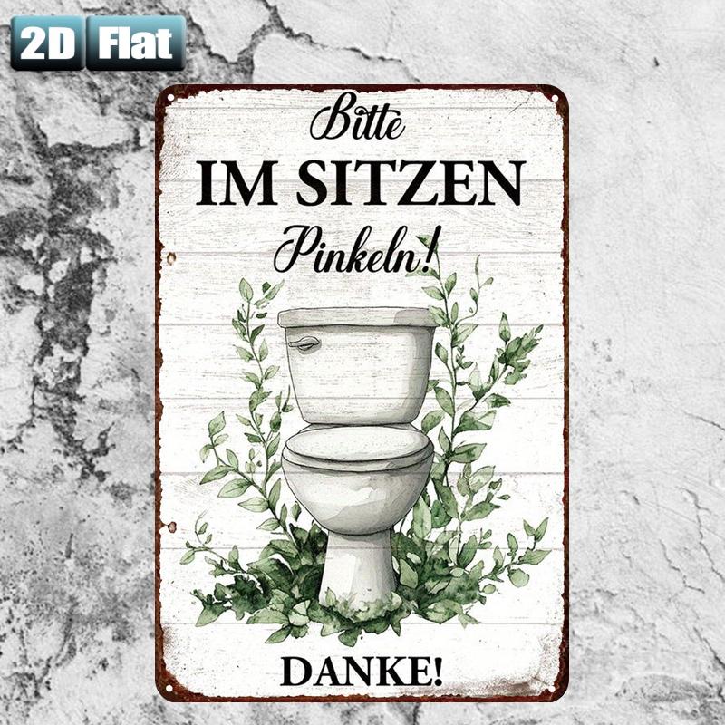 Targa in metallo retrò con scr - Home Bathroom Rules recensione e prezzo