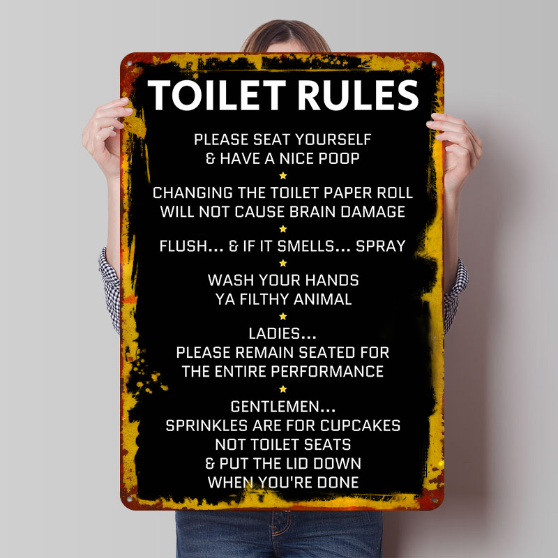 Poster in Latta con Regole del - Home Bathroom Rules recensione e prezzo
